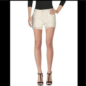 Maison Scotch ivory cotton mid rise shorts